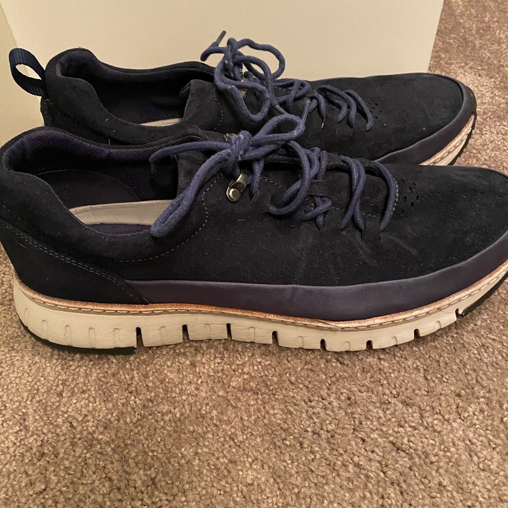 Cole Haan Men’s Zero Grand Navy Suede Shoes - Picture 4 of 9